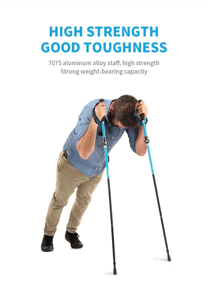 Bâton de randonnée ultraléger et pliable en alliage d'aluminium 275g "Naturehike - ST09 Walking Sticks" - Planète Rando