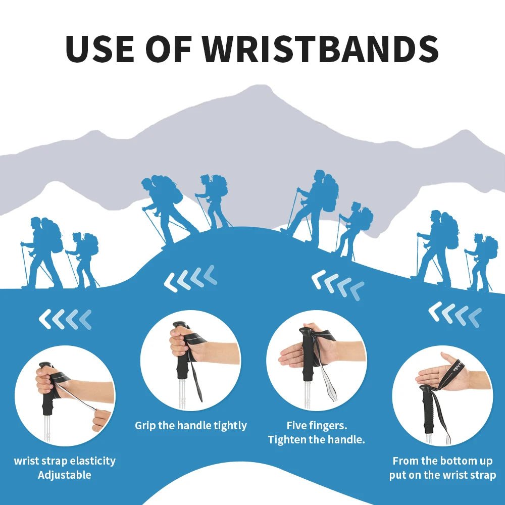 Bâton de randonnée ultraléger et pliable en alliage d'aluminium 275g "Naturehike - ST09 Walking Sticks" - Planète Rando