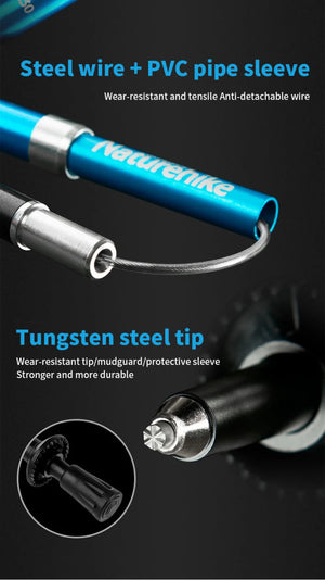 Bâton de randonnée ultraléger et pliable en alliage d'aluminium 275g "Naturehike - ST09 Walking Sticks" - Planète Rando