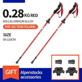 Bâtons de trekking télescopiques / randonnée pliants en fibre de carbone "BSWOLF Bisinna - DL014 / DL015" - Planète Rando