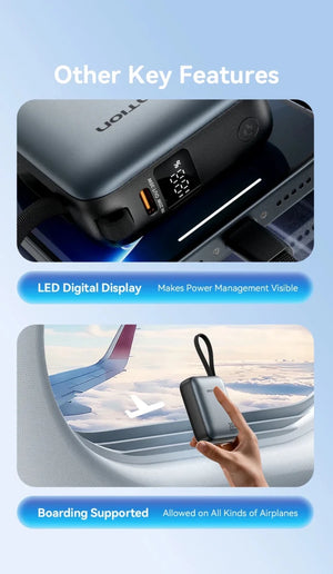 Batterie externe / powerbank 10 000 mAh à charge rapide PD35 W "Vention - Dash series" - Planète Rando