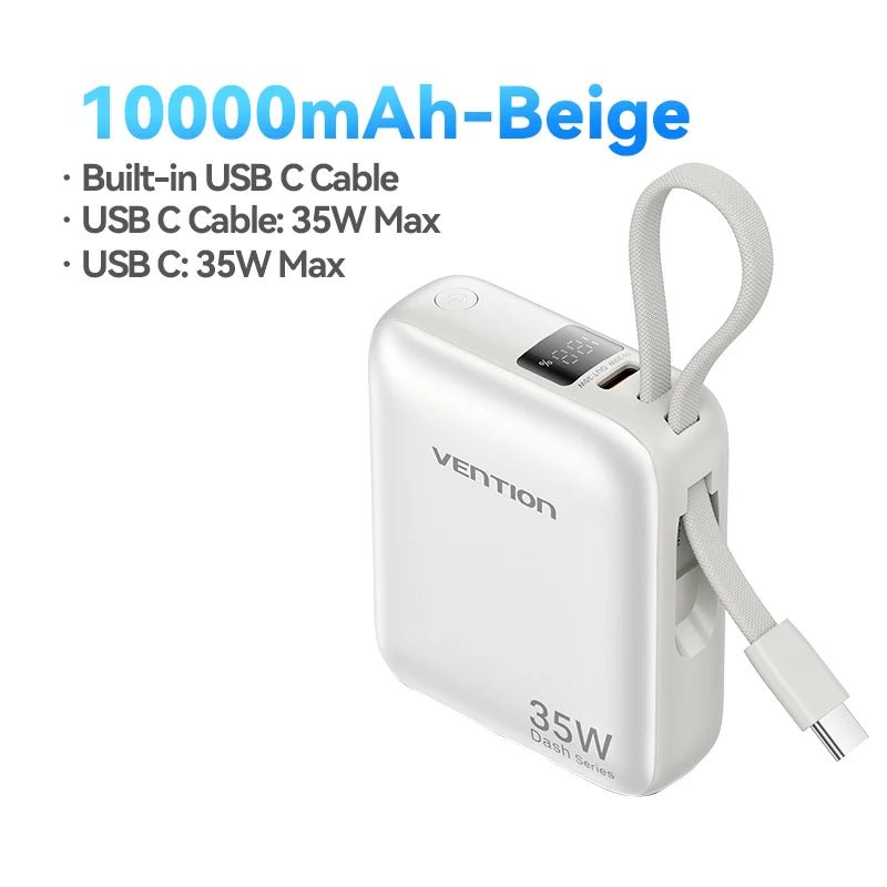 Batterie externe / powerbank 10 000 mAh à charge rapide PD35 W "Vention - Dash series" - Planète Rando