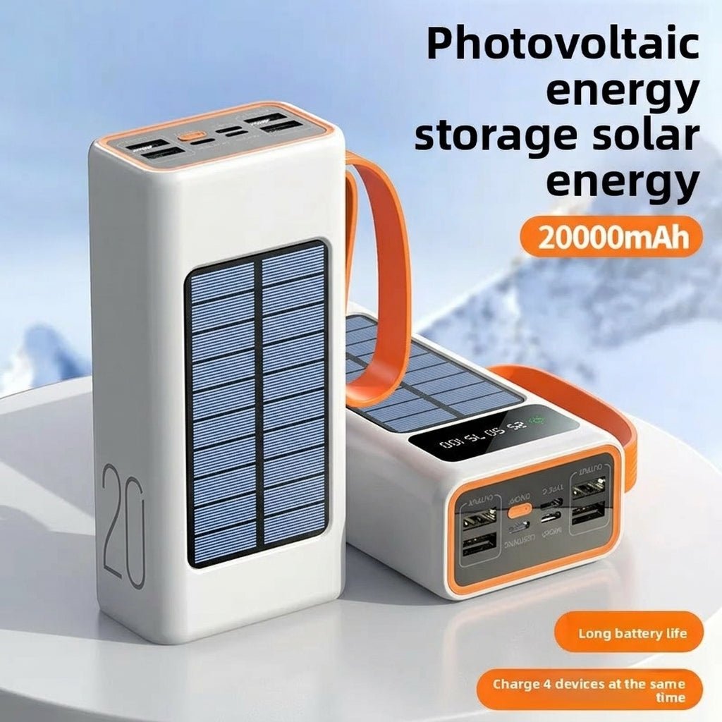 Batterie externe solaire de 20 000 mAh avec panneau solaire et charge rapide "Bluem Solar - YM - 649" - Planète Rando
