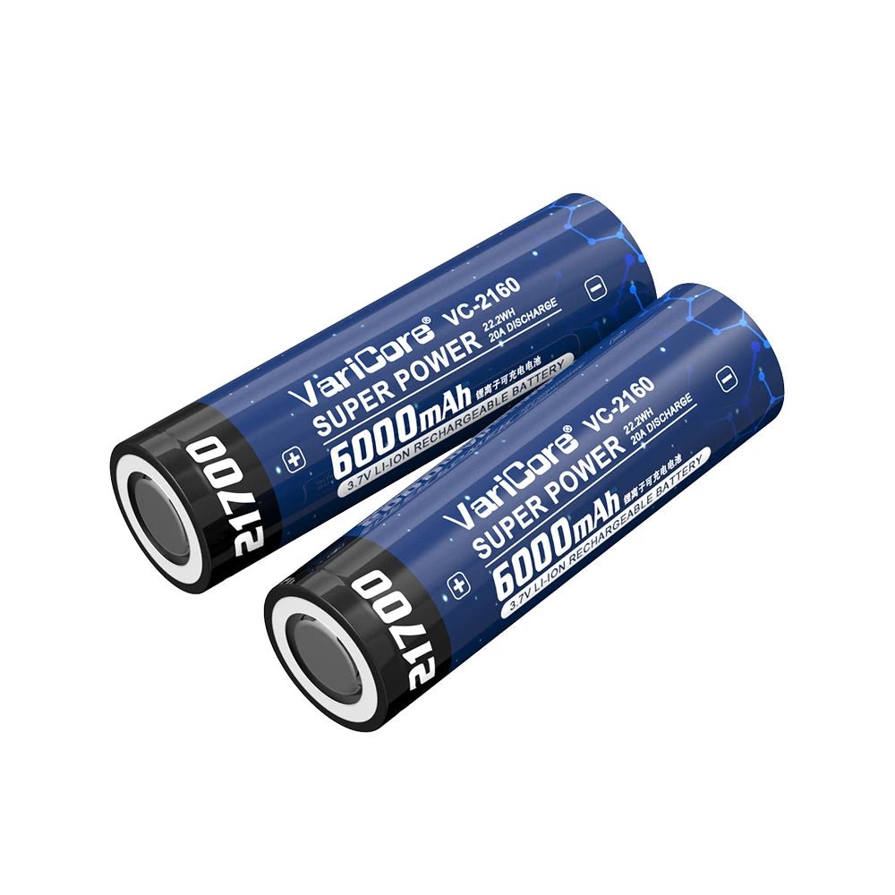 Batterie rechargeable 3,7 V 6 000 mAh 21700 Li - ion pour lampe "VariCore - VC - 2160" - Planète Rando