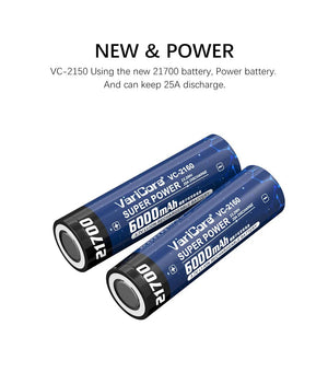 Batterie rechargeable 3,7 V 6 000 mAh 21700 Li - ion pour lampe "VariCore - VC - 2160" - Planète Rando