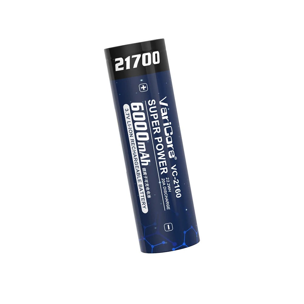 Batterie rechargeable 3,7 V 6 000 mAh 21700 Li - ion pour lampe "VariCore - VC - 2160" - Planète Rando