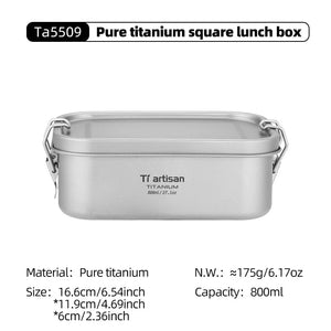 Boîte à repas / lunch en titane, résistante et légère 800ML / 1200ML à partir de 175g "Tiartisan - Ta5508" - Planète Rando