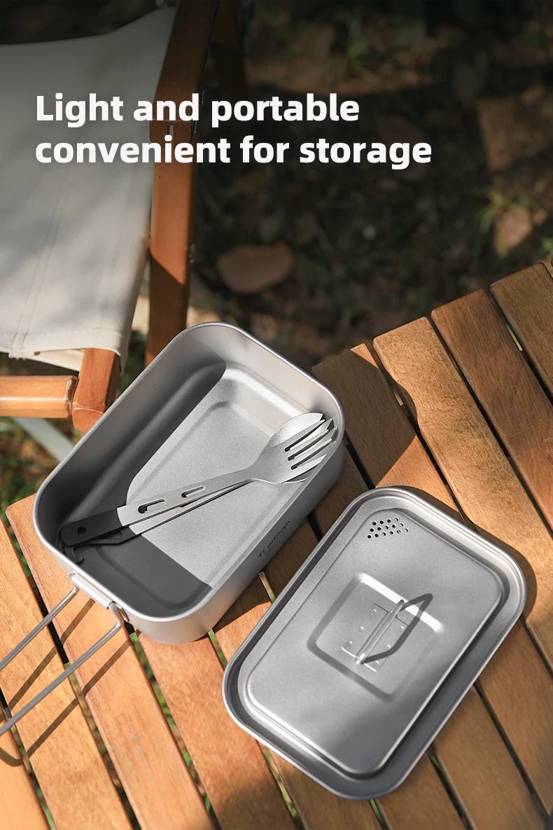Boîte à repas / lunch en titane, résistante et légère 800ML / 1200ML à partir de 175g "Tiartisan - Ta5508" - Planète Rando