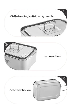 Boîte à repas / lunch en titane, résistante et légère 800ML / 1200ML à partir de 175g "Tiartisan - Ta5508" - Planète Rando