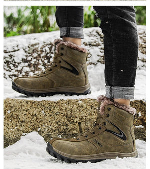 Bottes d'hiver high - top avec doublure polaire imperméables et antidérapantes pour homme "Mixidelai - Moutain boots series" - Planète Rando