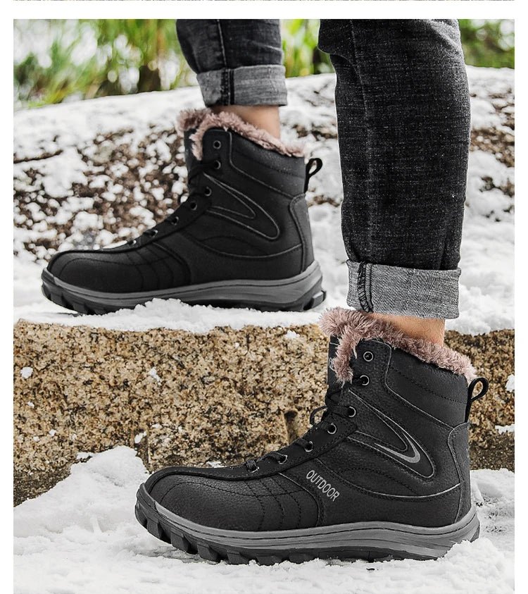 Bottes d'hiver high - top avec doublure polaire imperméables et antidérapantes pour homme "Mixidelai - Moutain boots series" - Planète Rando