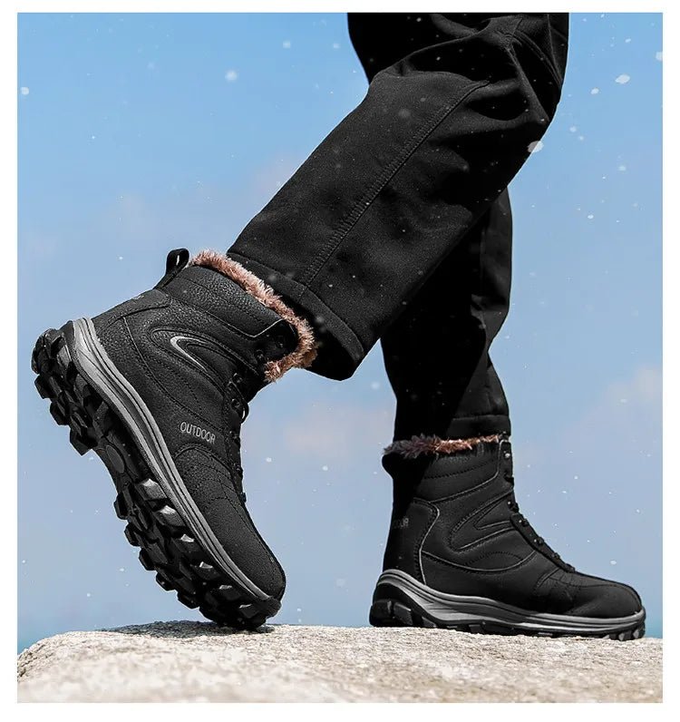 Bottes d'hiver high - top avec doublure polaire imperméables et antidérapantes pour homme "Mixidelai - Moutain boots series" - Planète Rando