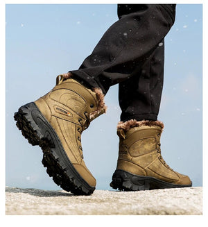 Bottes d'hiver high - top avec doublure polaire imperméables et antidérapantes pour homme "Mixidelai - Moutain boots series" - Planète Rando