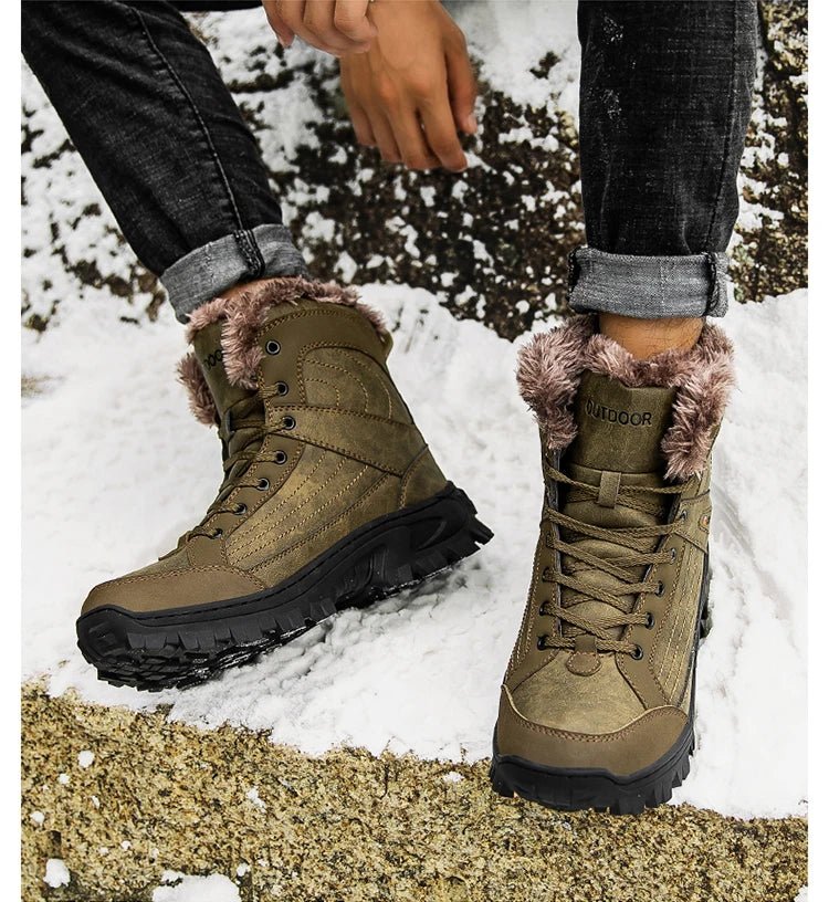 Bottes d'hiver high - top avec doublure polaire imperméables et antidérapantes pour homme "Mixidelai - Moutain boots series" - Planète Rando