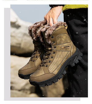 Bottes d'hiver high - top avec doublure polaire imperméables et antidérapantes pour homme "Mixidelai - Moutain boots series" - Planète Rando