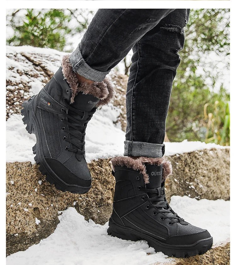 Bottes d'hiver high - top avec doublure polaire imperméables et antidérapantes pour homme "Mixidelai - Moutain boots series" - Planète Rando