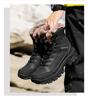 Bottes d'hiver high - top avec doublure polaire imperméables et antidérapantes pour homme "Mixidelai - Moutain boots series" - Planète Rando