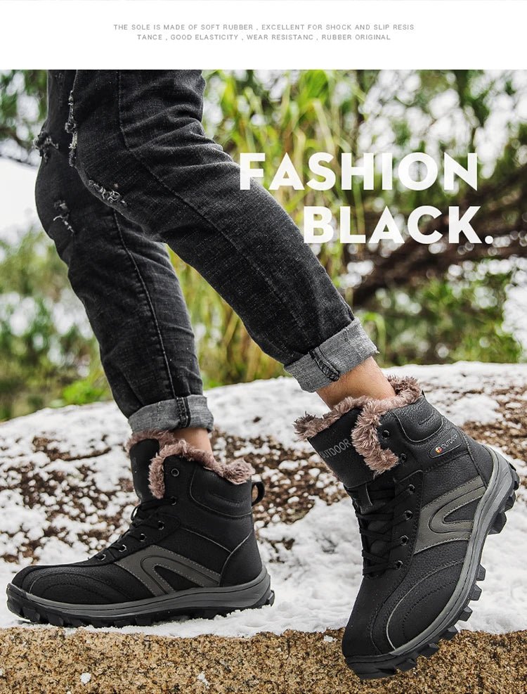 Bottes d'hiver high - top avec doublure polaire imperméables et antidérapantes pour homme "Mixidelai - Moutain boots series" - Planète Rando
