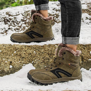 Bottes d'hiver high - top avec doublure polaire imperméables et antidérapantes pour homme "Mixidelai - Moutain boots series" - Planète Rando