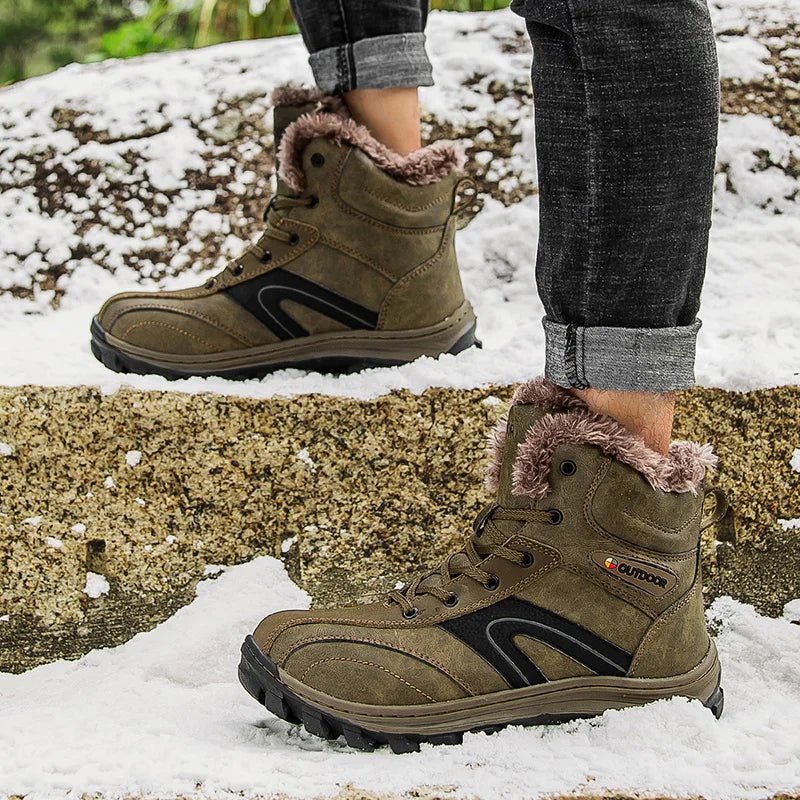 Bottes d'hiver high - top avec doublure polaire imperméables et antidérapantes pour homme "Mixidelai - Moutain boots series" - Planète Rando