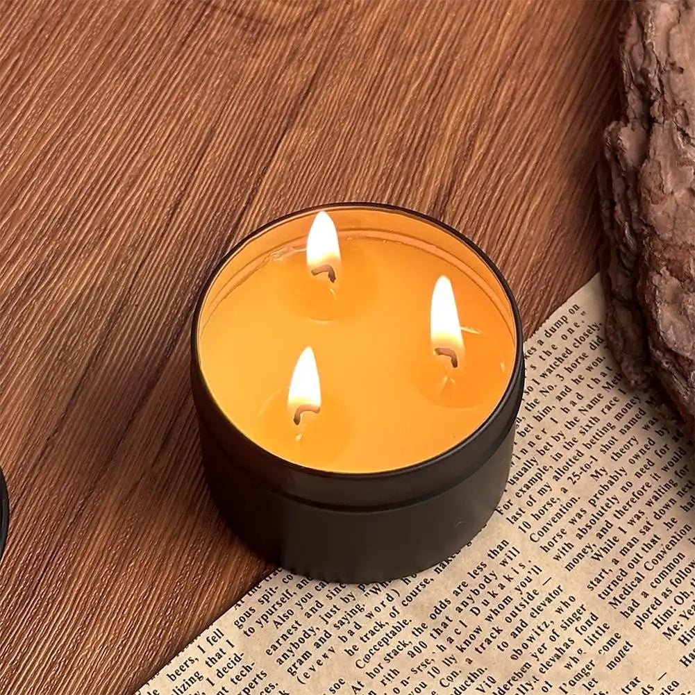 Bougie de survie longue durée 36 heures à 3 mèches en cire d'abeille "CandleTin - Emergency Heat" - Planète Rando