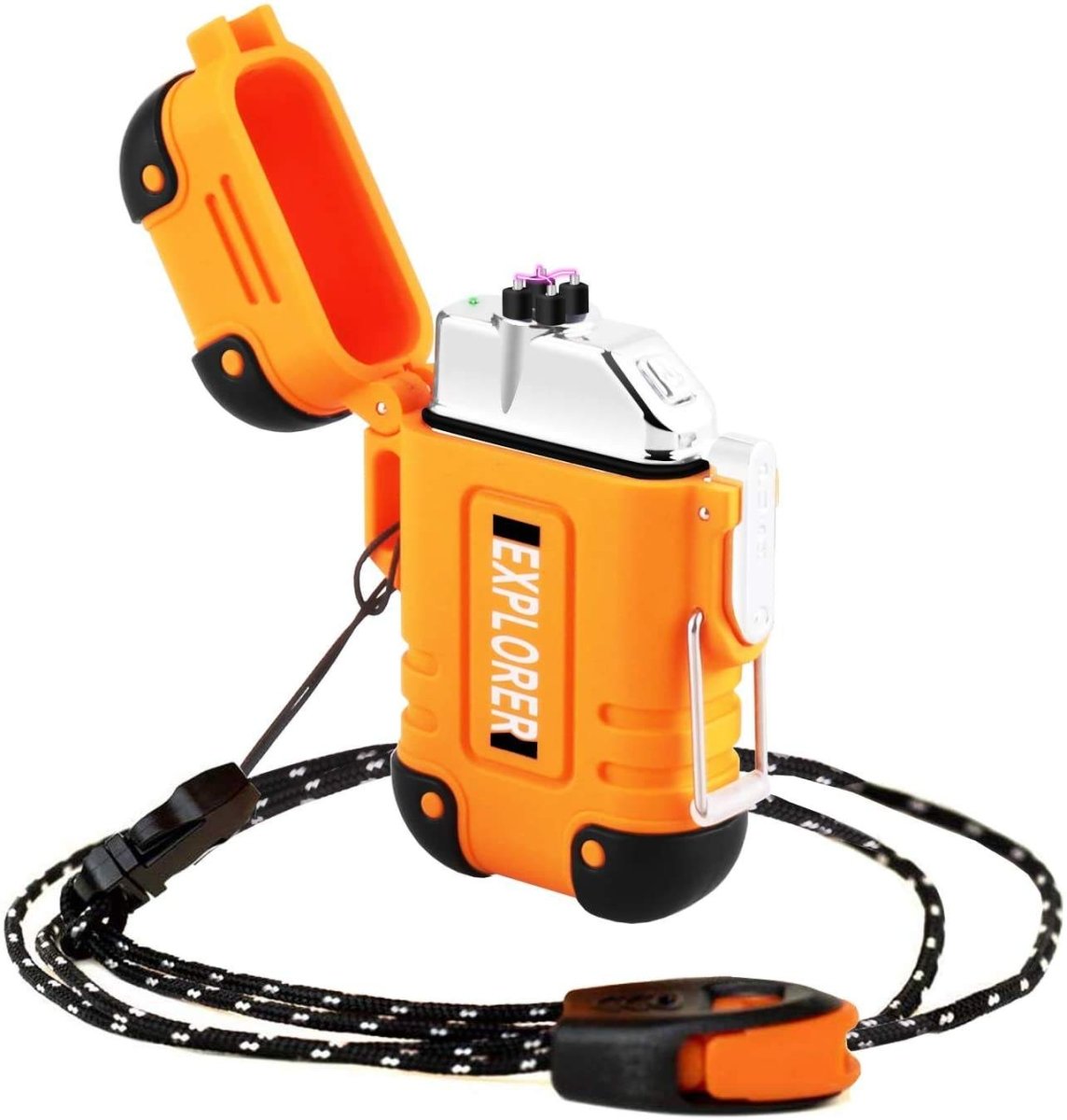Briquet tempête / allume - feu de survie étanche à double arc électrique "Fren Lighter - Explorer F50" - Planète Rando