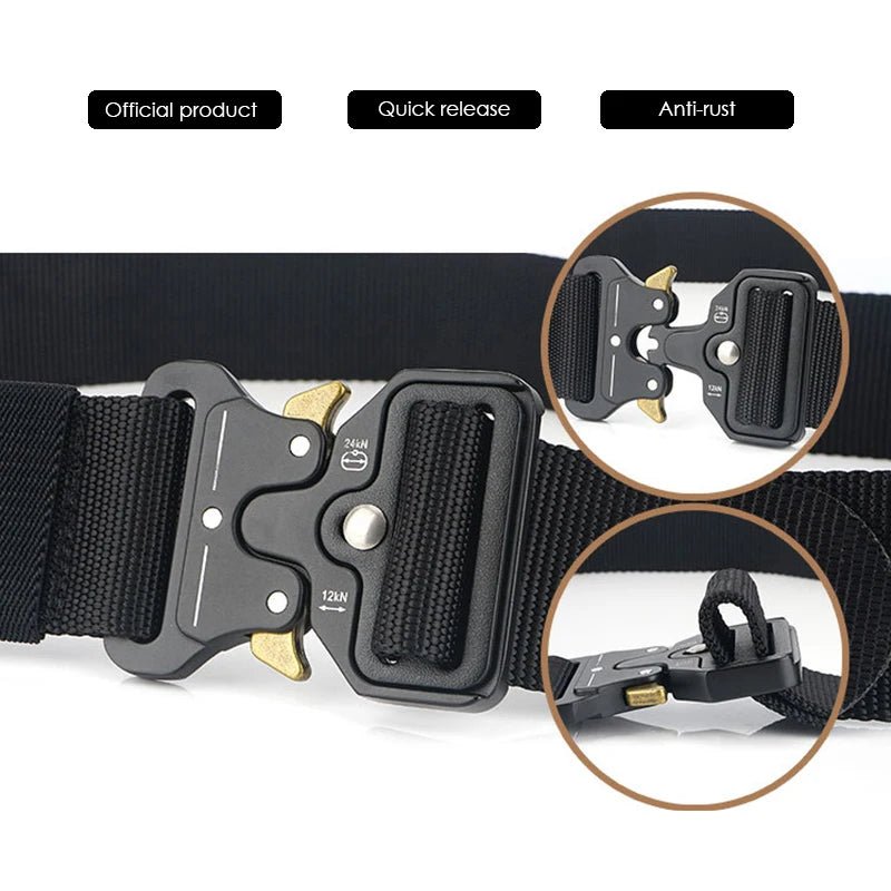 Ceinture tactique en nylon 1200D avec boucle à dégagement rapide 125cm "Vatlty - VT44" - Planète Rando