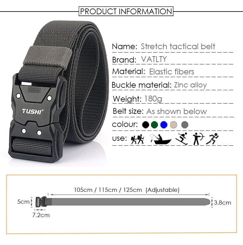 Ceinture tactique en nylon 1200D avec boucle à dégagement rapide "VATLTY - VT131" - Planète Rando