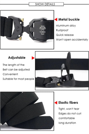 Ceinture tactique en nylon 1200D avec boucle à dégagement rapide "VATLTY - VT156" - Planète Rando