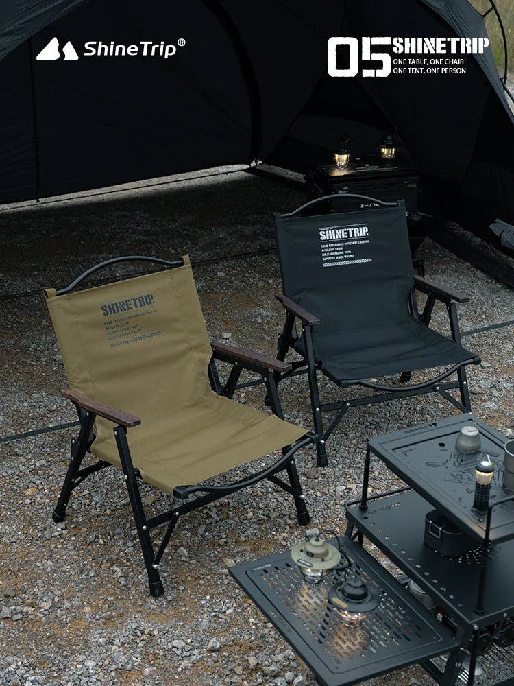 Chaise tactique d'extérieur légère et pliable en aluminium 3kg "ShineTrip - Kermit 05" - Planète Rando