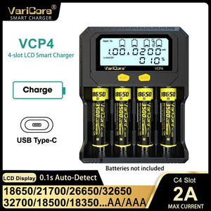Chargeur intelligent avec écran LCD pour batteries Li - ion 3,7V / LiFePO4 3,2V / Ni - MH 1,2V "VariCore VCR4/P4" - Planète Rando