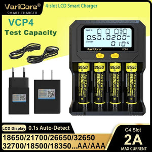 Chargeur intelligent avec écran LCD pour batteries Li - ion 3,7V / LiFePO4 3,2V / Ni - MH 1,2V "VariCore VCR4/P4" - Planète Rando