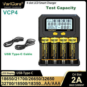 Chargeur intelligent avec écran LCD pour batteries Li - ion 3,7V / LiFePO4 3,2V / Ni - MH 1,2V "VariCore VCR4/P4" - Planète Rando