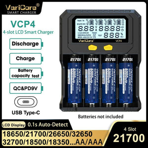 Chargeur intelligent avec écran LCD pour batteries Li - ion 3,7V / LiFePO4 3,2V / Ni - MH 1,2V "VariCore VCR4/P4" - Planète Rando