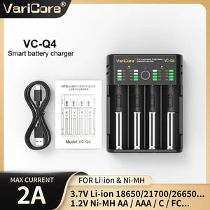 Chargeur intelligent portable pour batteries lithium 3,7V et 1,2 V Ni - MH Ni - Cd AA/AAA "VariCore VCQ4 TC2" - Planète Rando