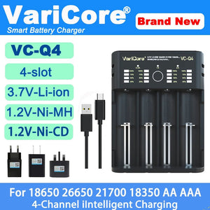 Chargeur intelligent portable pour batteries lithium 3,7V et 1,2 V Ni - MH Ni - Cd AA/AAA "VariCore VCQ4 TC2" - Planète Rando