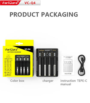 Chargeur intelligent portable pour batteries lithium 3,7V et 1,2 V Ni - MH Ni - Cd AA/AAA "VariCore VCQ4 TC2" - Planète Rando