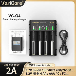 Chargeur intelligent portable pour batteries lithium 3,7V et 1,2 V Ni - MH Ni - Cd AA/AAA "VariCore VCQ4 TC2" - Planète Rando