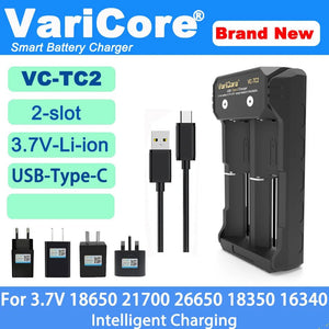Chargeur intelligent portable pour batteries lithium 3,7V et 1,2 V Ni - MH Ni - Cd AA/AAA "VariCore VCQ4 TC2" - Planète Rando