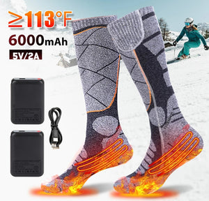 Chaussettes chauffantes rechargeables 6000 mAh pour les sports de plein air "LEOSOXS - Control Socks" - Planète Rando