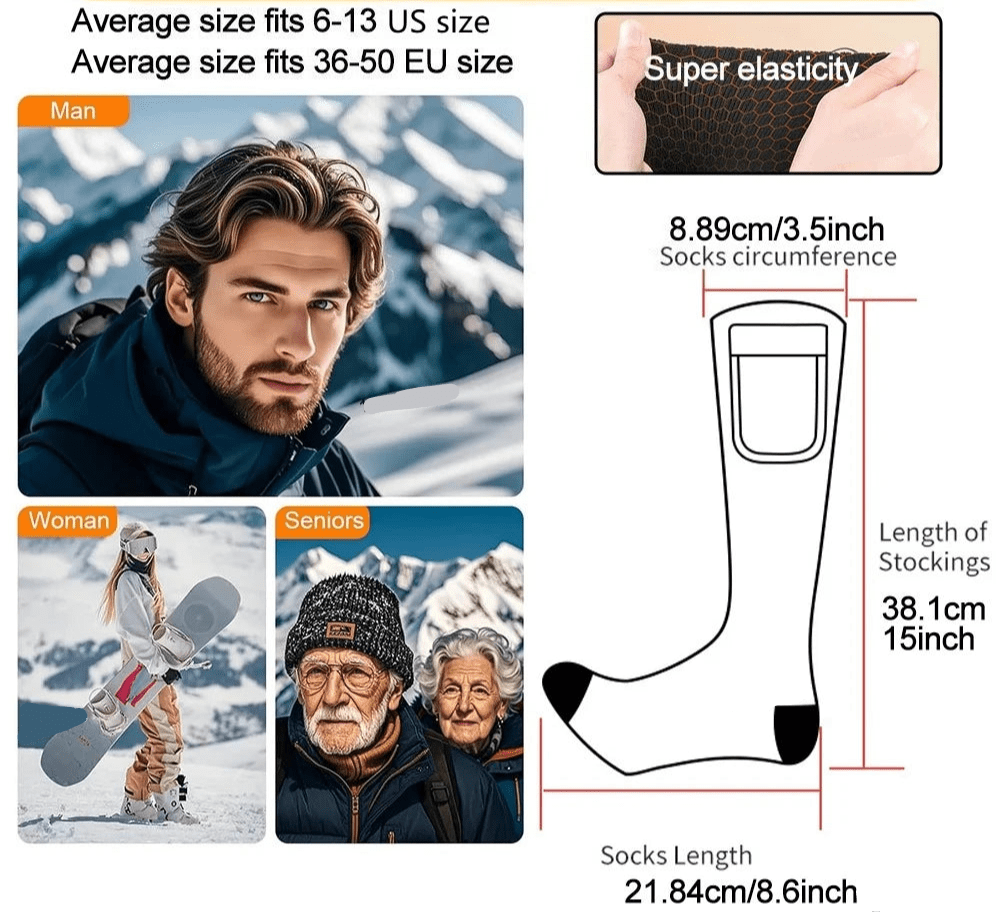 Chaussettes chauffantes rechargeables 6000 mAh pour les sports de plein air "LEOSOXS - Control Socks" - Planète Rando