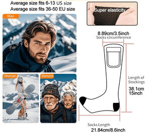 Chaussettes chauffantes rechargeables 6000 mAh pour les sports de plein air "LEOSOXS - Control Socks" - Planète Rando