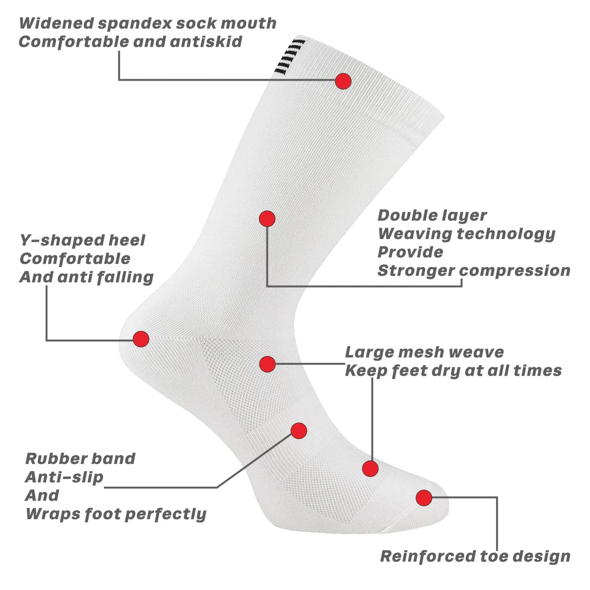 Chaussettes de cyclisme à séchage rapide pour homme "Daven Socks - YD - 345" - Planète Rando