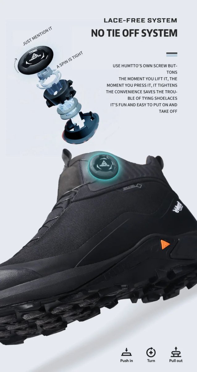 Les Humtto Chaussures de randonnée mid-top "HT-240775A" pour homme offrent une semelle antidérapante robuste, système de laçage BOA et la Technologie Event® Dynamic Waterproof. Idéales pour l'aventure outdoor, elles gardent vos pieds au sec.