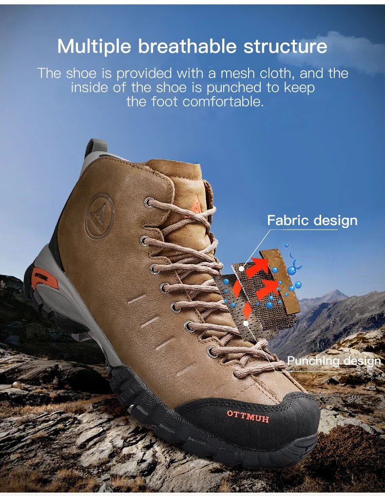Chaussures de randonnée mid - top / bottines d'expédition 100% imperméables pour homme "HUMTTO - HT - 210371A" - Planète Rando