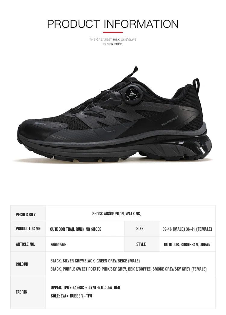 Chaussures de randonnée / trail basses avec Technologie Dynamic Waterproof pour homme "HUMTTO - HT - 860092A" - Planète Rando