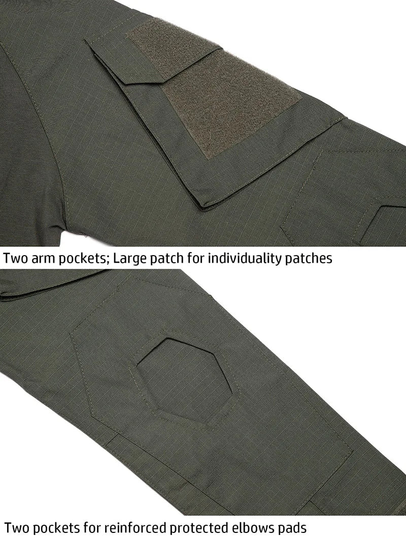 Chemise de combat à manches longues en coton ripstop pour homme "TACVASEN - LSTS139" - Planète Rando