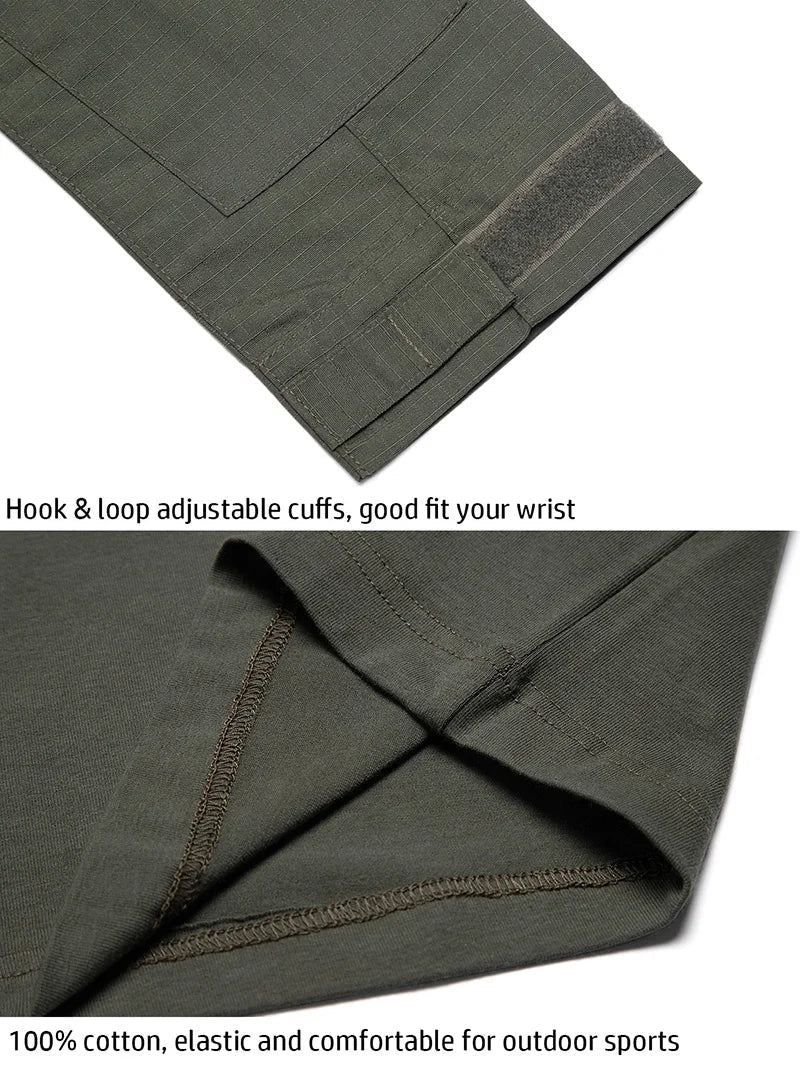 Chemise de combat à manches longues en coton ripstop pour homme "TACVASEN - LSTS139" - Planète Rando