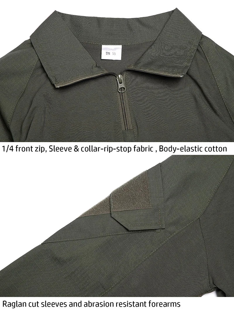 Chemise de combat à manches longues en coton ripstop pour homme "TACVASEN - LSTS139" - Planète Rando