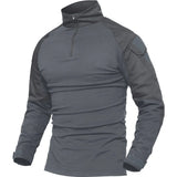 Chemise de combat / T-shirt tactique à manches longues,fermeture éclair 1/4 en coton et polyester "TACVASEN - TS001" - Planète Rando